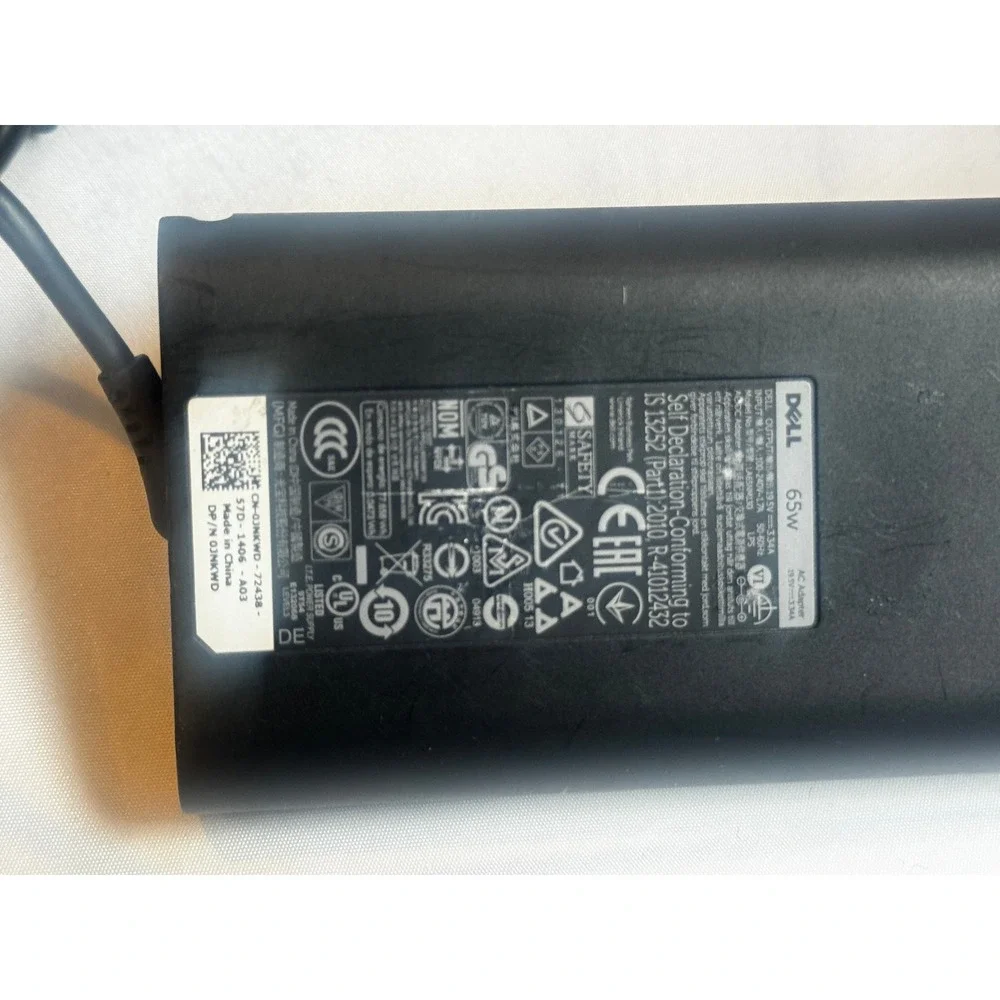 Dell‎ 65W AC Adapter Laptop Power Supply 19.5V 3.34A LA65NM130 0JNKWD Black